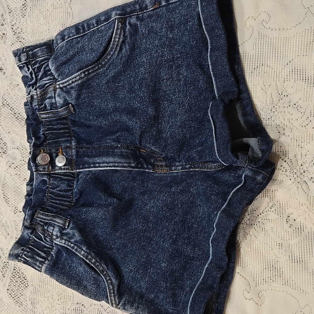 SO Good For Life High Rise Dark Blue Denim Mom Short 9/29 W - Picture 3 of 6
